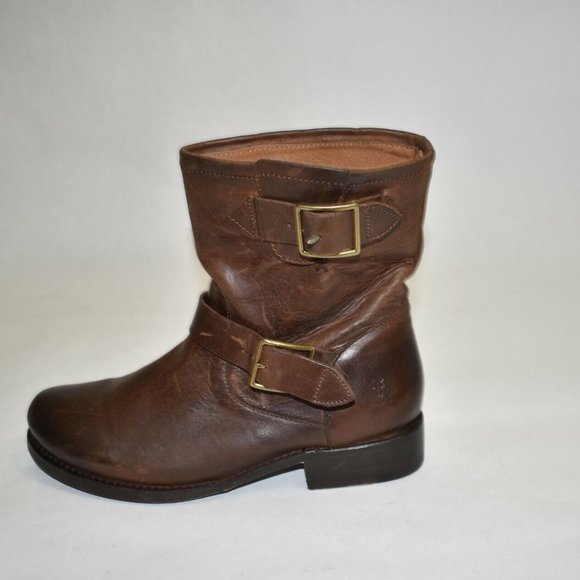 Frye Vicky Engineer Boot Chocolate Brown Leather 3478818 Size 8.5 B - Picture 5 of 8